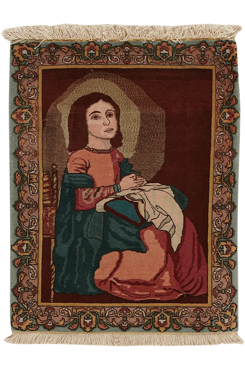 Tabriz Graphic · Handgeknüpft – Braun, 70x60 cm