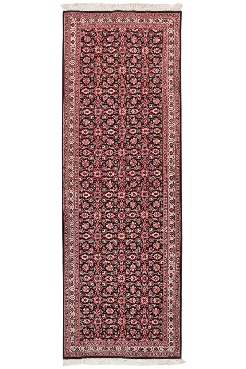 Tabriz 50 Raj · Handgeknüpft – Schwarz, 195x65 cm
