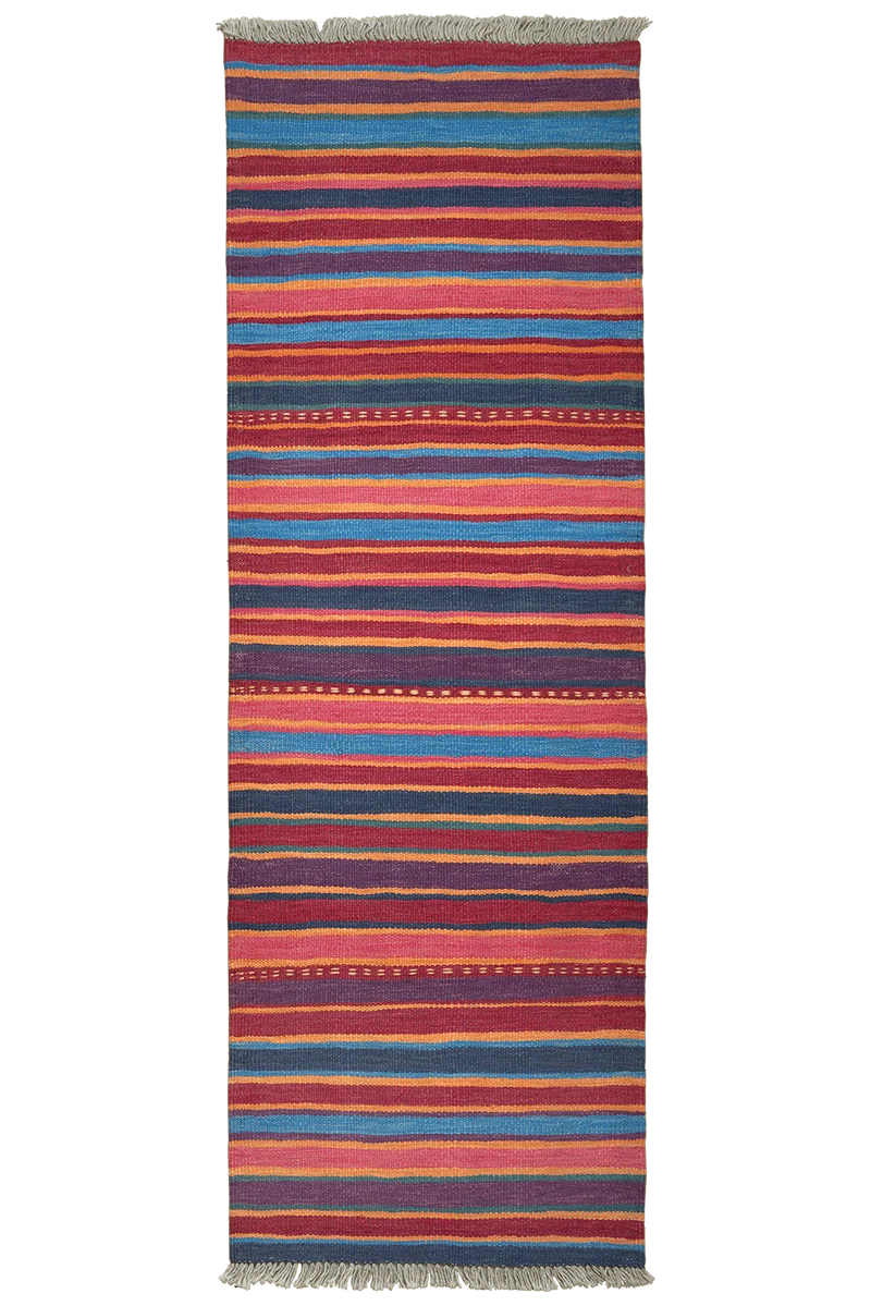 Kelim Gashgai · Handgewebt – Bunt, 194x65 cm