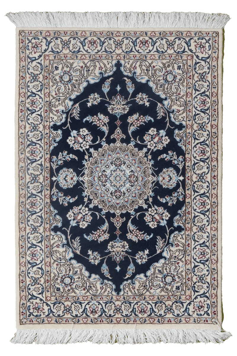 Nain 6La · Handgeknüpft – Blau, 90x62 cm
