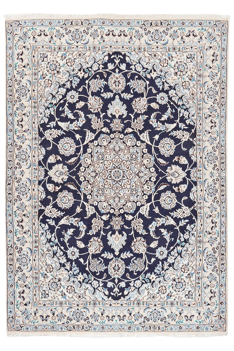 Nain 9La · Handgeknüpft – Blau, 211x147 cm