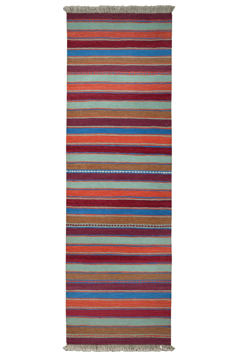 Kelim Gashgai · Handgewebt – Bunt, 204x64 cm