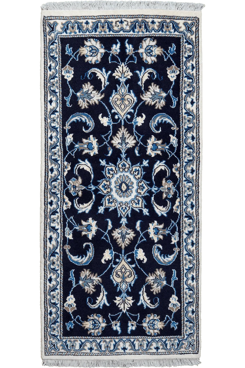 Nain 12La · Handgeknüpft – Blau, 144x67 cm