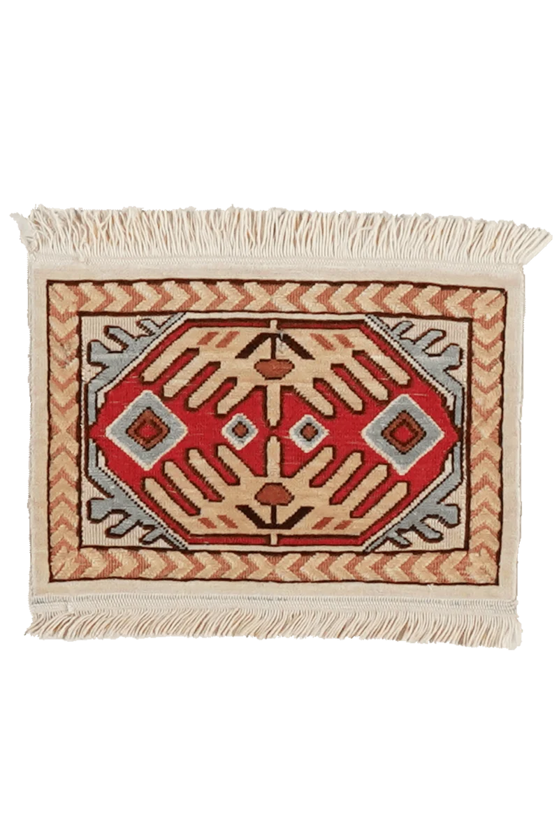Hereke-Seide · Handgeknüpft – Beige, 23x15 cm