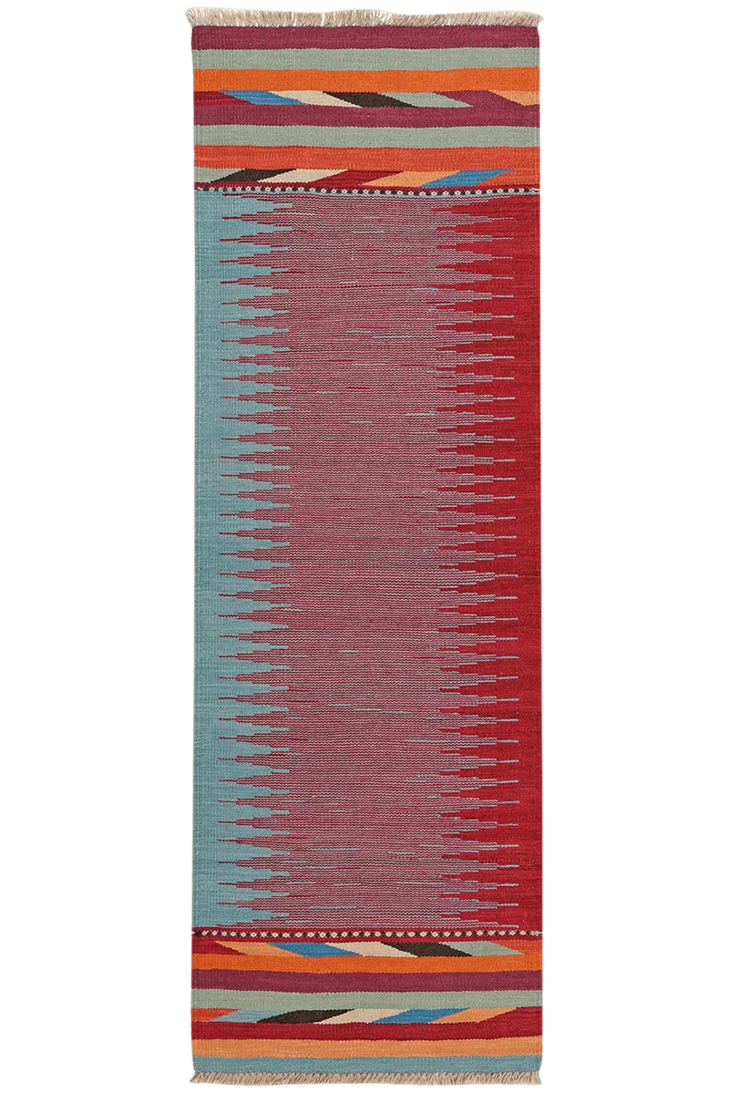 Kelim Gashgai · Handgewebt – Bunt, 203x67 cm