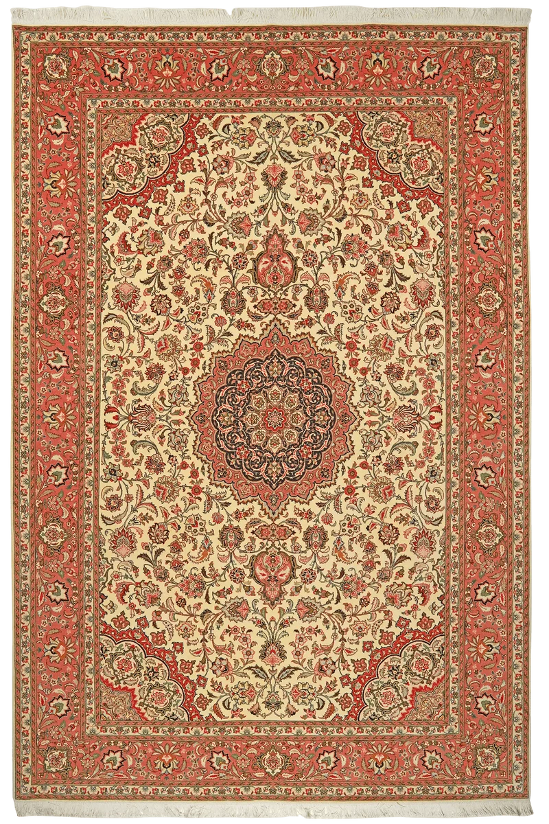 Tabriz 50 Raj · Handgeknüpft – Beige, 300x201 cm