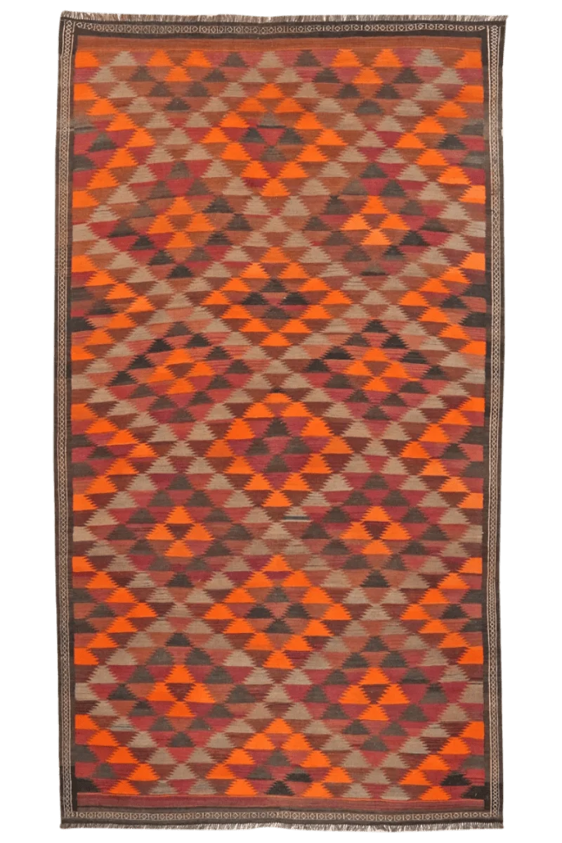 Kelim Kordi · Handgewebt – Orange, 378x208 cm