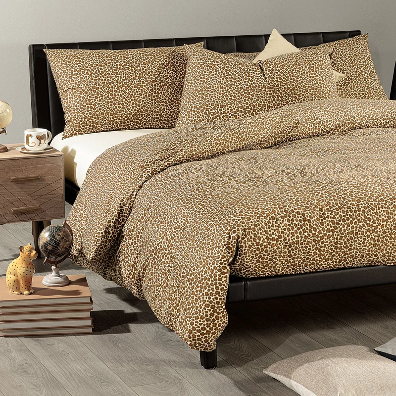 Completo Copripiumino leopard Moderno in Cotone