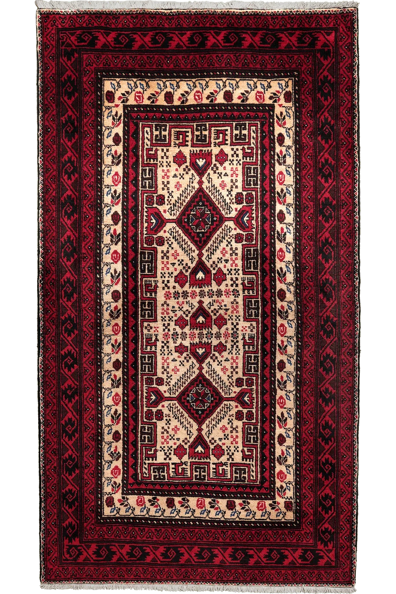 Belutch · Handgeknüpft – Beige, 202x111 cm