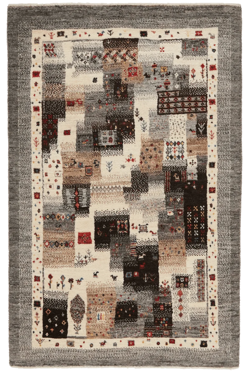 Rizbaf · Handgeknüpft – Grau, 135x85 cm