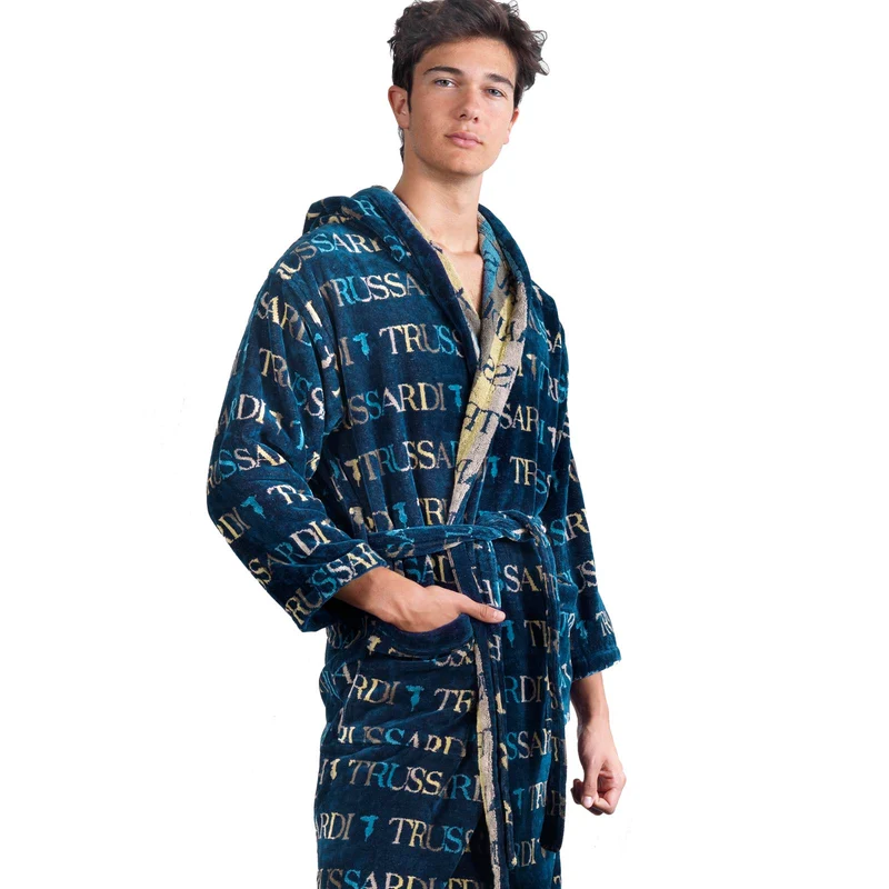 Accappatoio con Cappuccio turquoise coast Moderno in Spugna 410 gr/mq