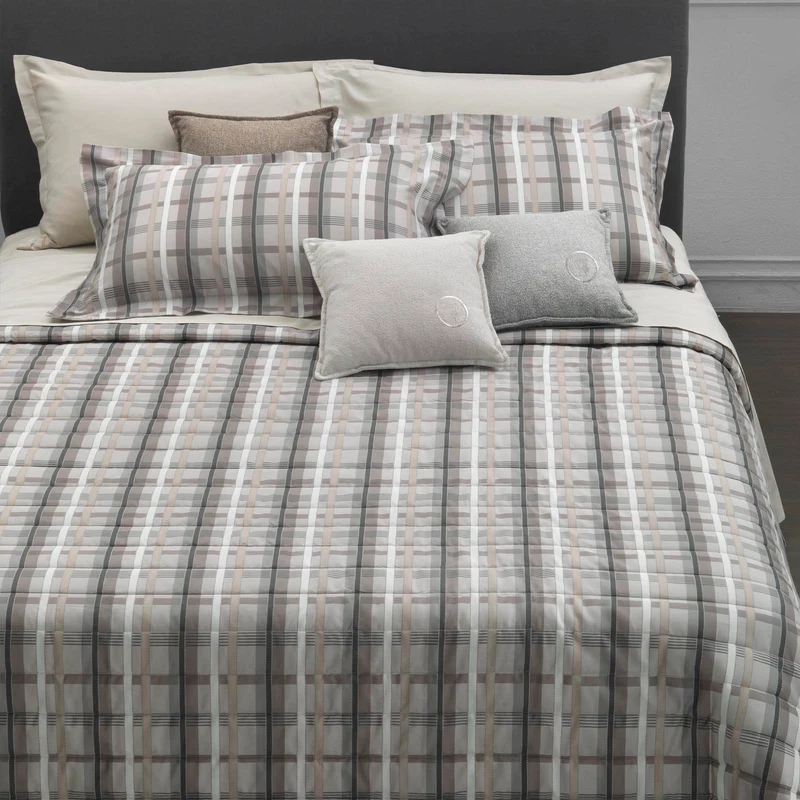 Copriletto Primaverile light tartan Moderno in Raso di cotone 90 gr/mq