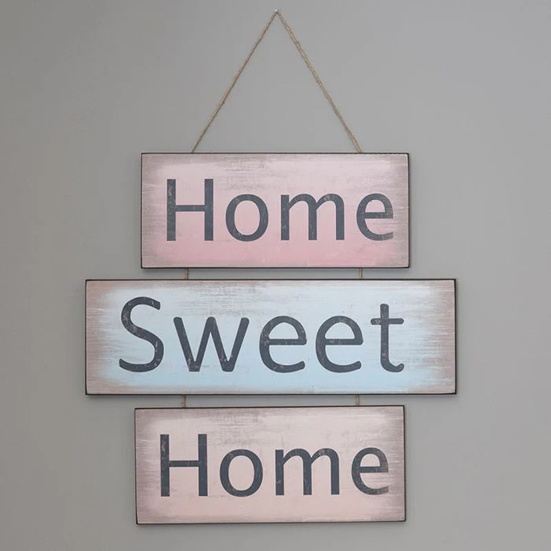 Antik Holzschild HOME SWEET HOME 3-teilig