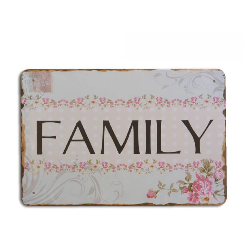 Metallschild FAMILY 20x30cm Vintage Schild im Retro-Design