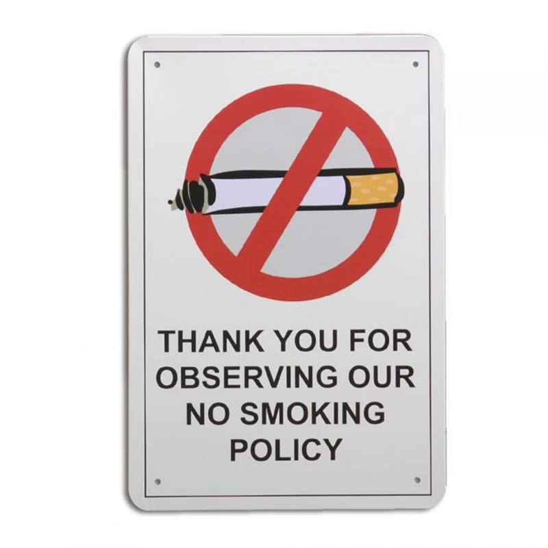Metallschild NO SMOKING Vintage Schild im Retro-Design
