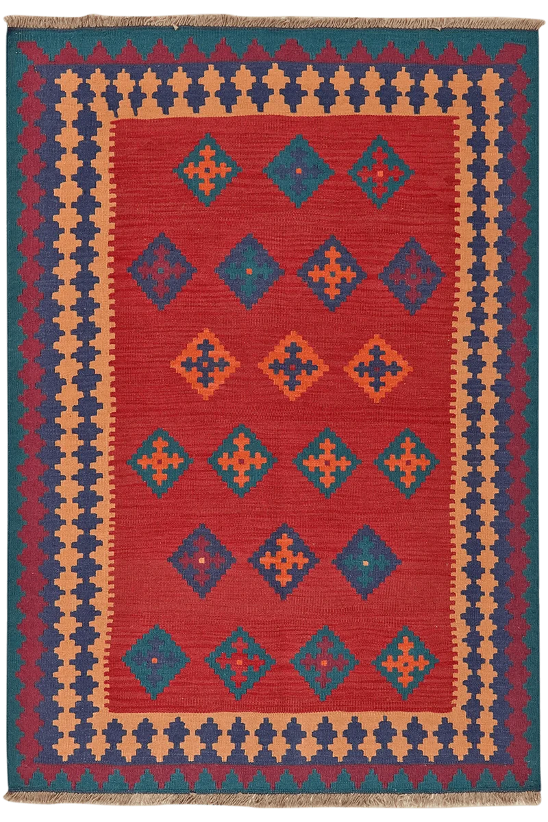 Kelim Gashgai · Handgewebt – Rot, 176x125 cm
