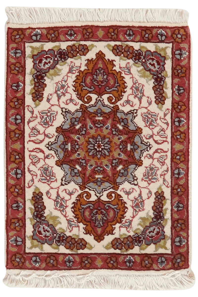 Tabriz 50 Raj · Handgeknüpft – Beige, 45x33 cm