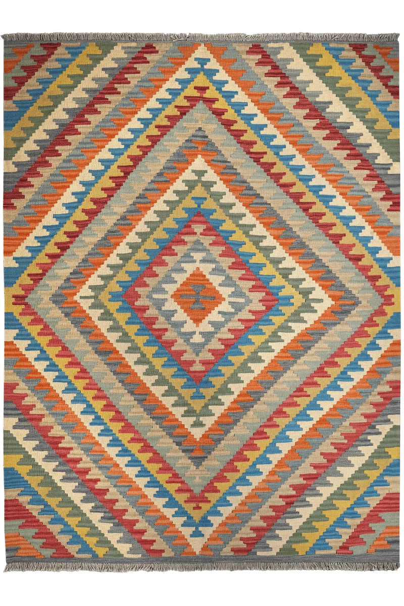 Kelim Gashgai · Handgewebt – Bunt, 241x176 cm