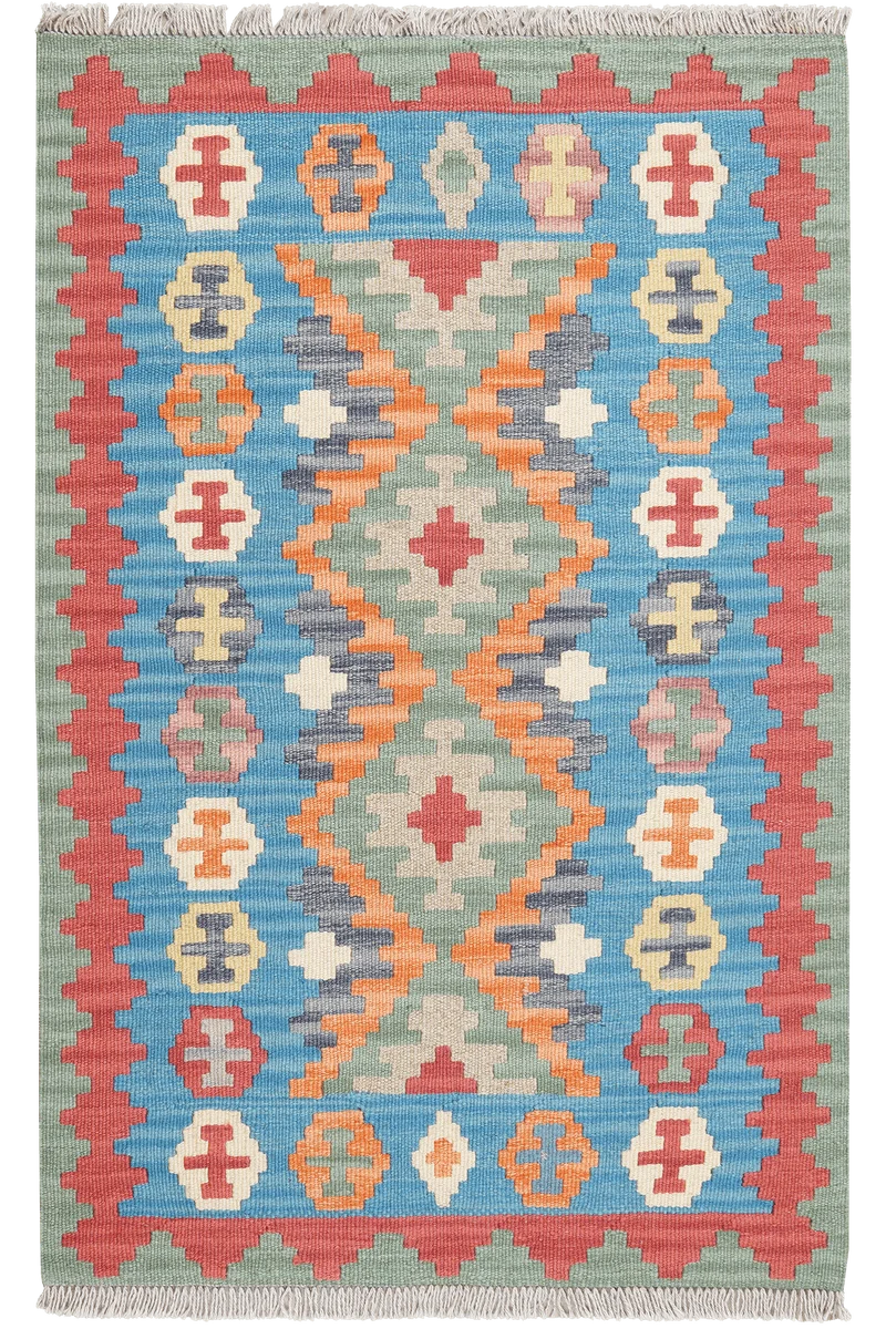 Kelim Gashgai · Handgewebt – Blau, 121x78 cm