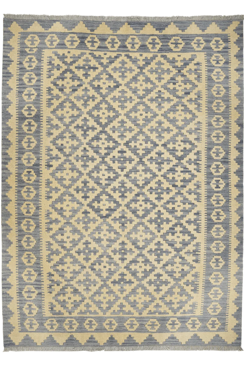 Kelim Gashgai · Handgewebt – Grau, 229x169 cm