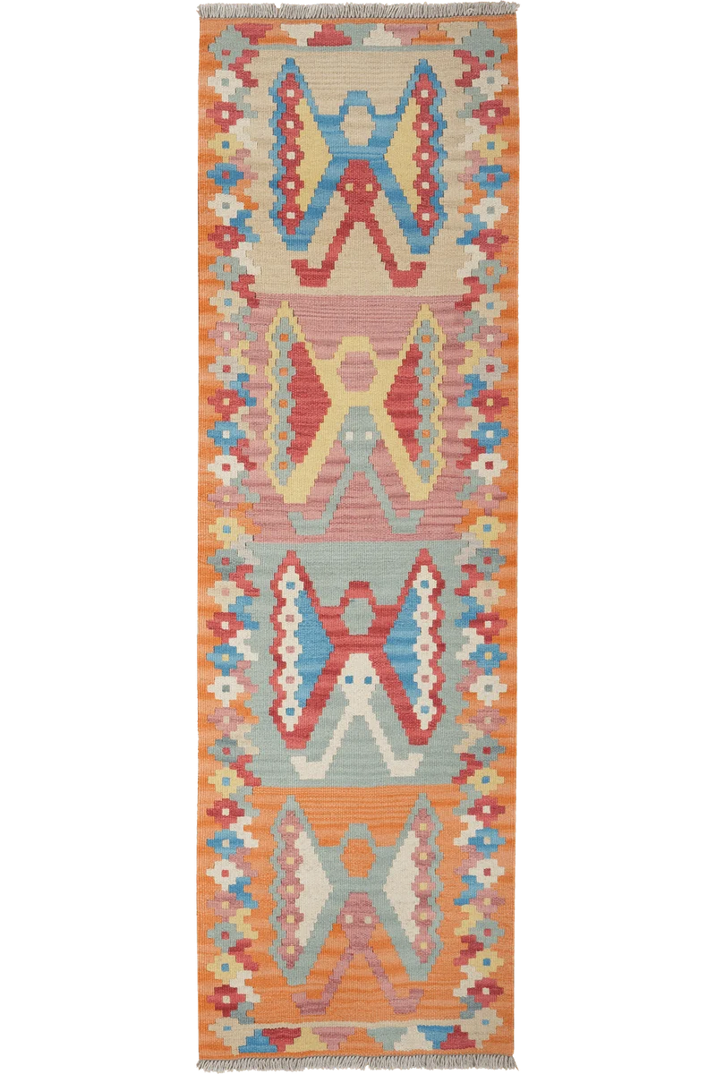 Kelim Gashgai · Handgewebt – Bunt, 197x60 cm