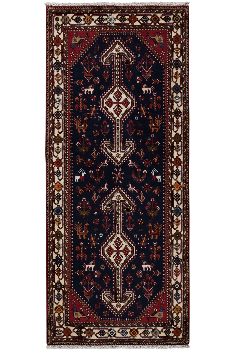 Nasrabad · Handgeknüpft – Blau, 195x82 cm