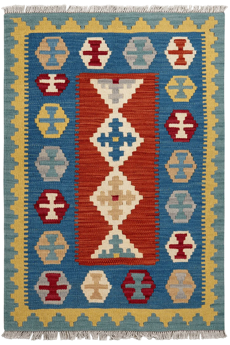 Kelim Gashgai · Handgewebt – Rot, 119x82 cm