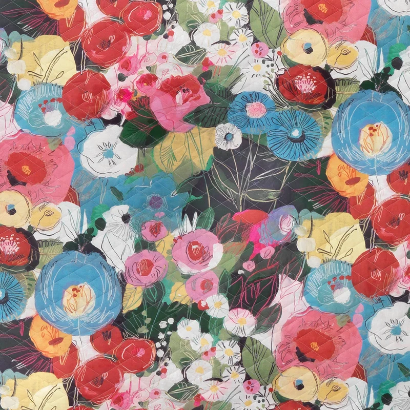 Copriletto Primaverile fiori di klimt Floreale in Percalle 90 gr/mq