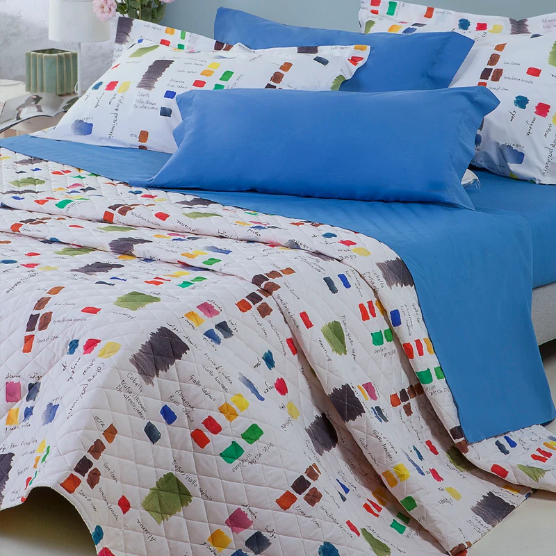 Copriletto Primaverile colors Moderno in Percalle 90 gr/mq