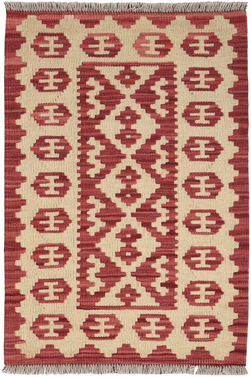 Kelim Gashgai · Handgewebt – Rot, 90x62 cm