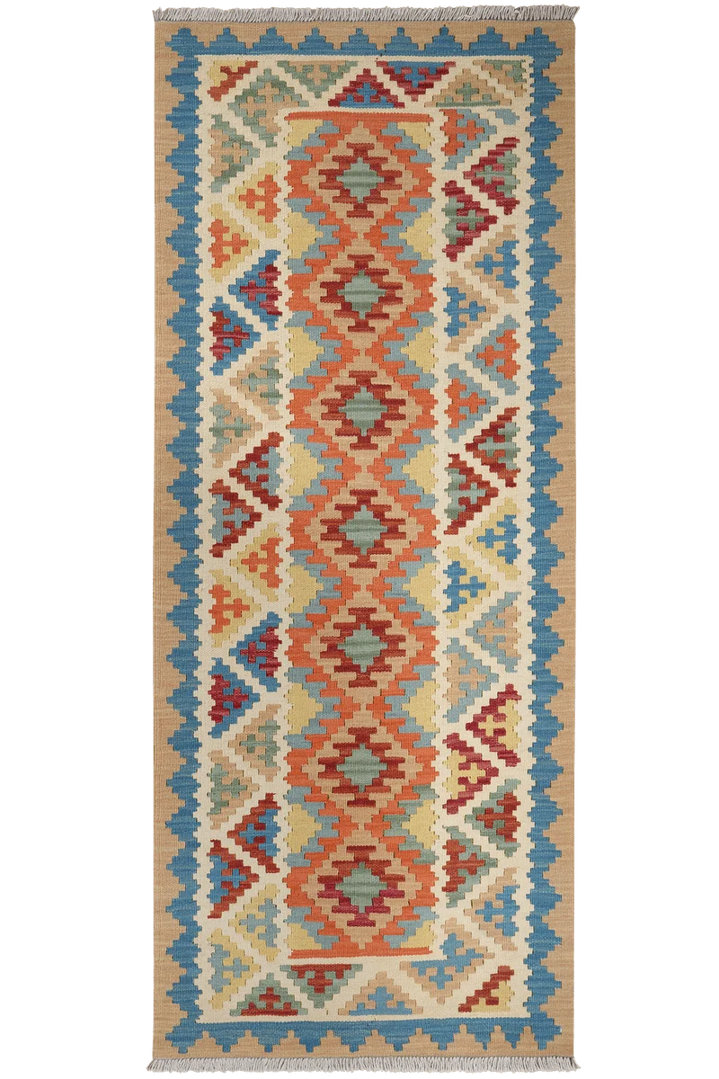 Kelim Gashgai · Handgewebt – Bunt, 206x83 cm