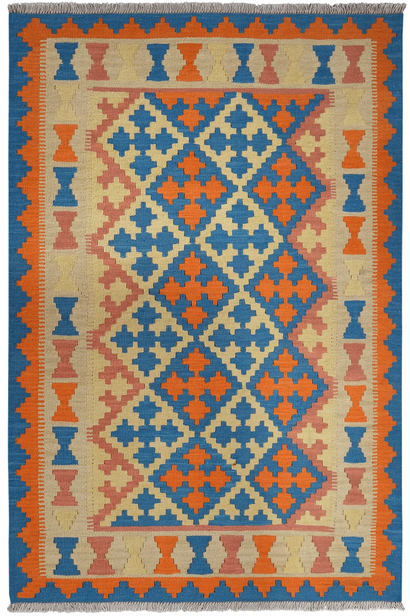 Kelim Gashgai · Handgewebt – Blau, 181x121 cm