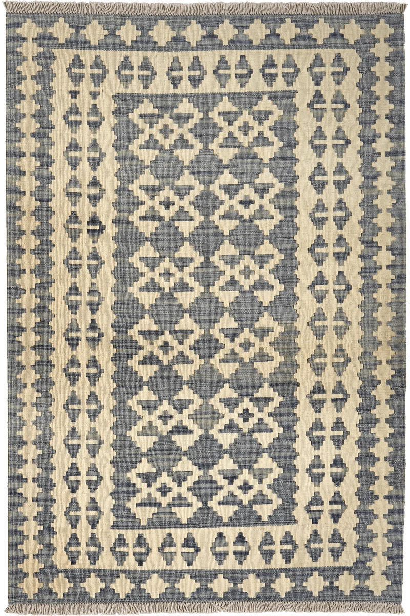 Kelim Gashgai · Handgewebt – Grau, 151x103 cm