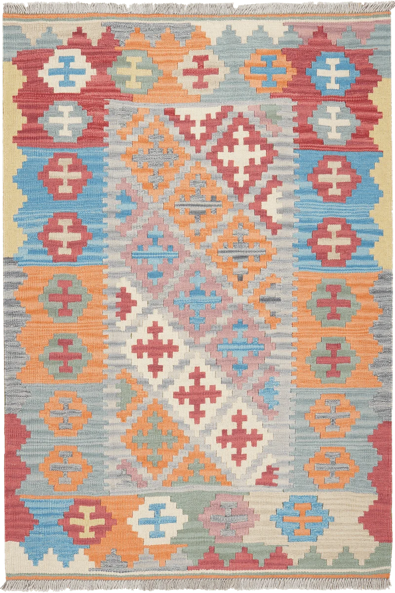 Kelim Gashgai · Handgewebt – Grau, 154x104 cm