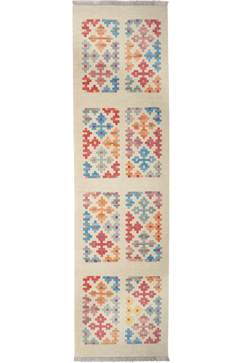 Kelim Gashgai · Handgewebt – Beige, 236x63 cm