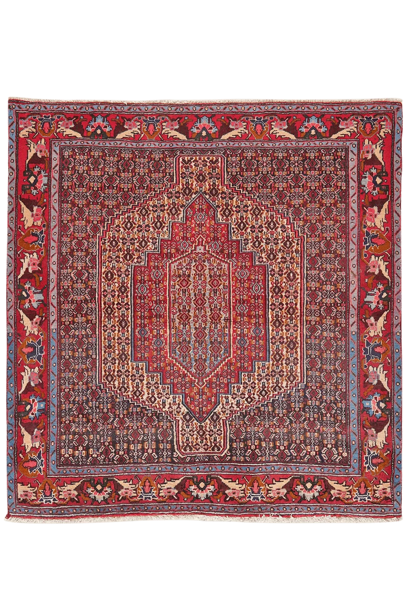 Senneh · Handgeknüpft – Beige, 130x122 cm