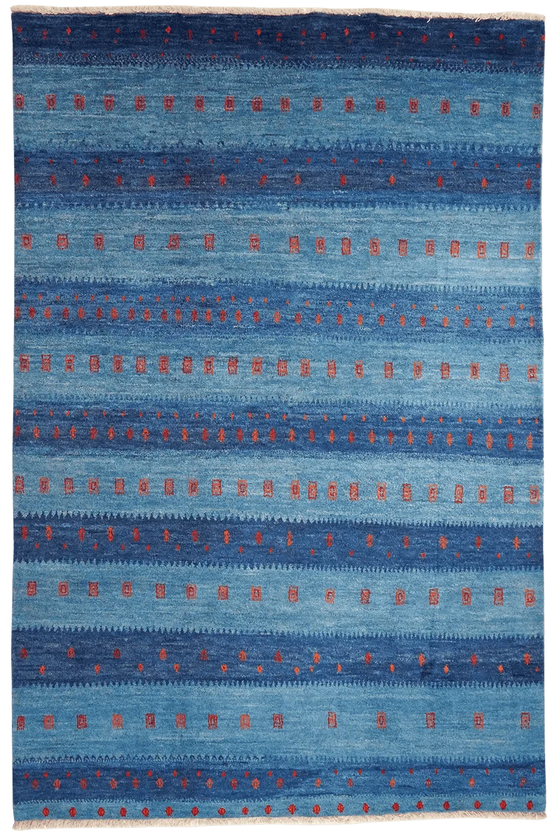 Gabbeh Sonnat · Handgeknüpft – Blau, 292x195 cm