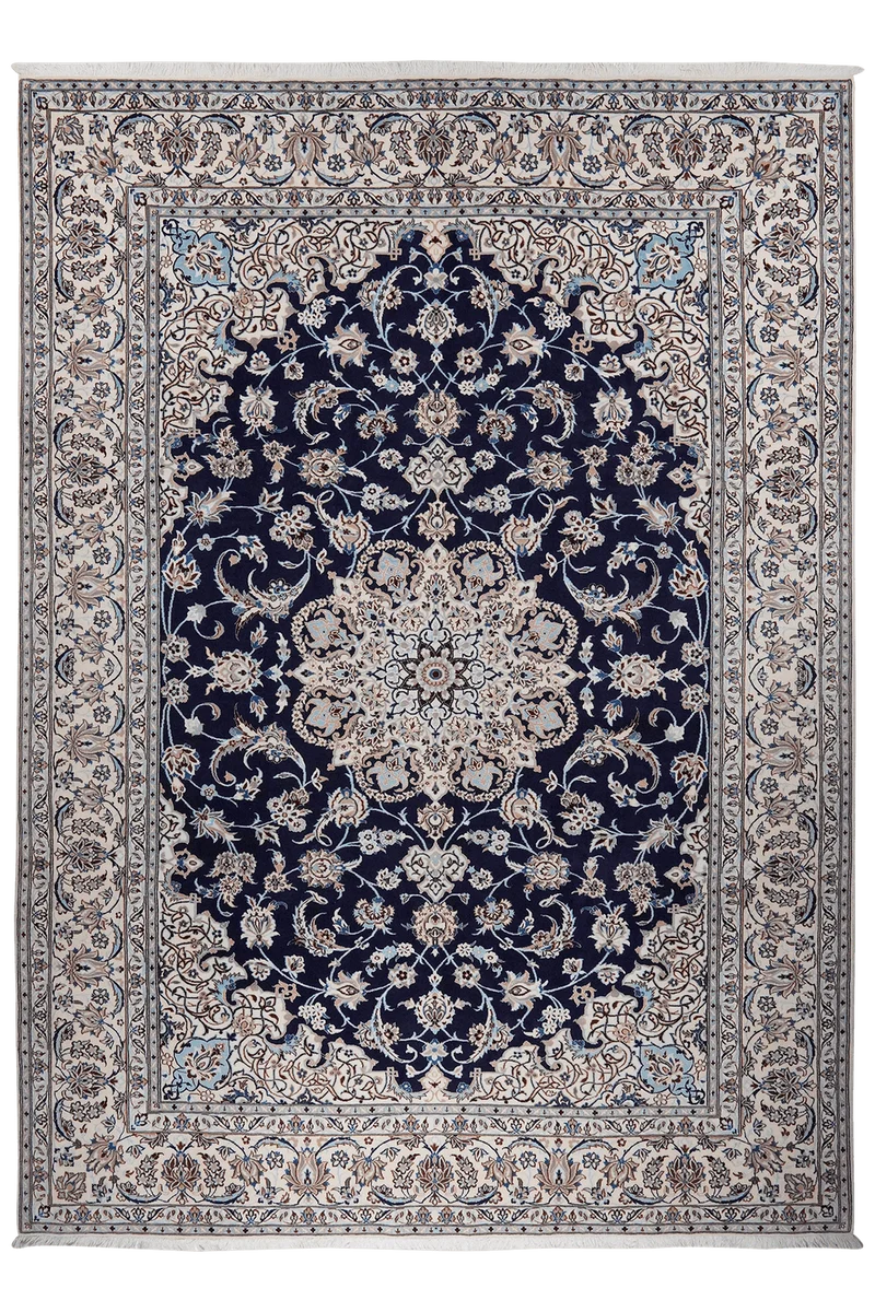 Nain 9La · Handgeknüpft – Blau, 348x247 cm
