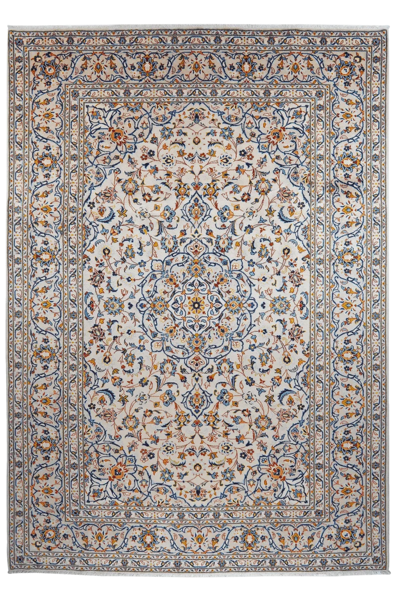 Kashan · Handgeknüpft – Beige, 385x267 cm