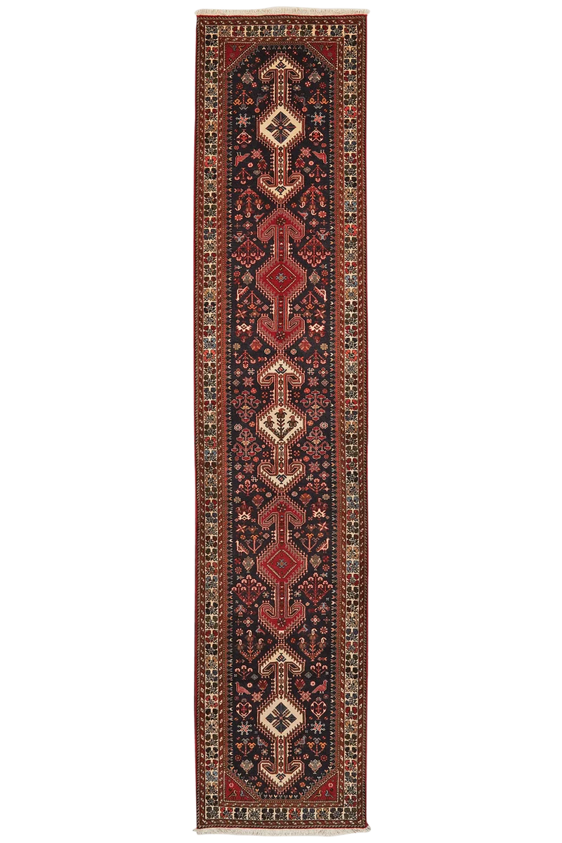 Nasrabad · Handgeknüpft – Blau, 382x82 cm