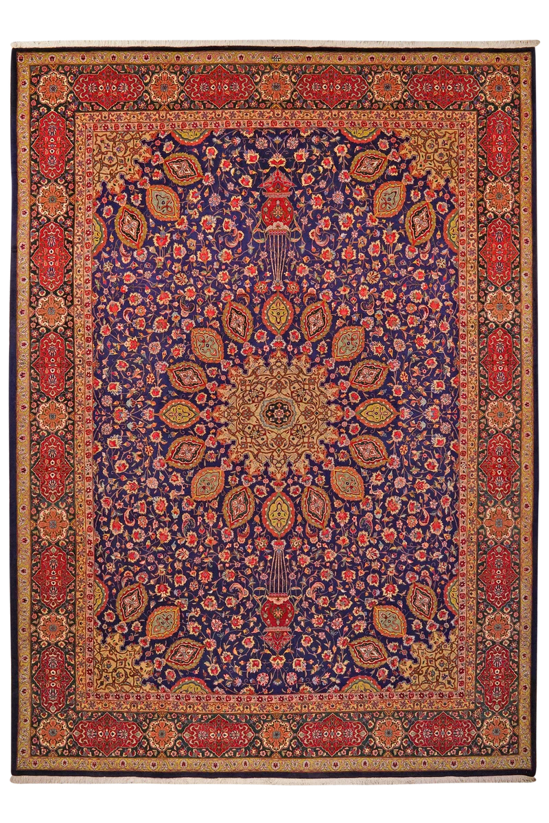 Tabriz Old · Handgeknüpft – Blau, 400x287 cm
