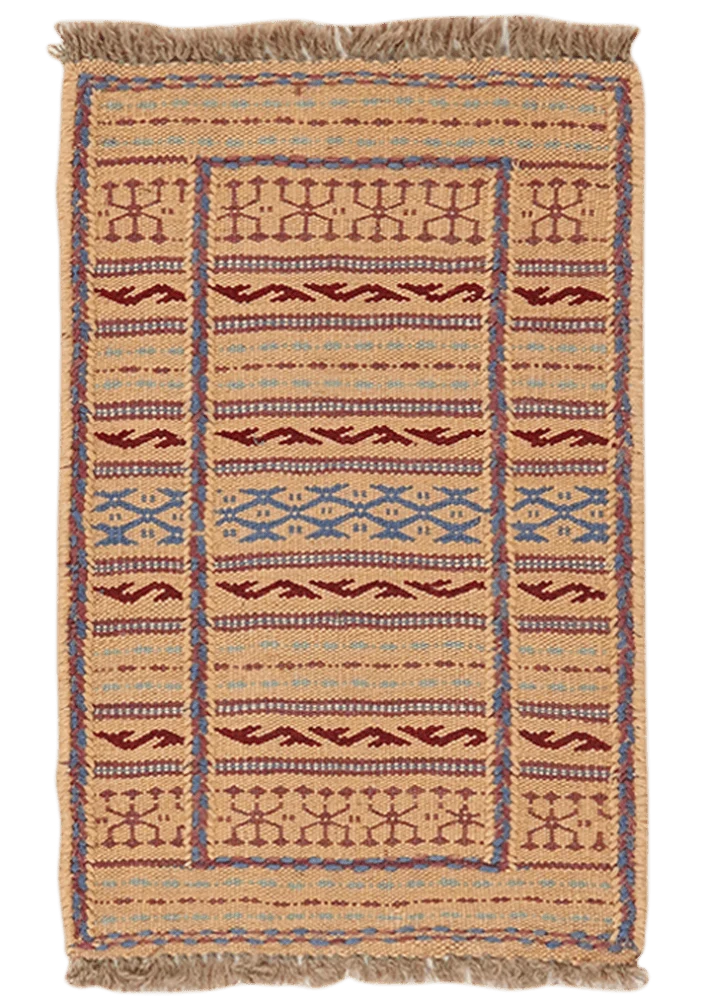 Kelim Kordi · Handgewebt – Beige, 63x42 cm