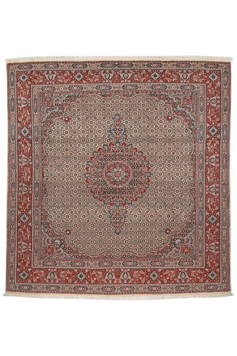 Moud Mahi · Handgeknüpft – Beige, 210x198 cm