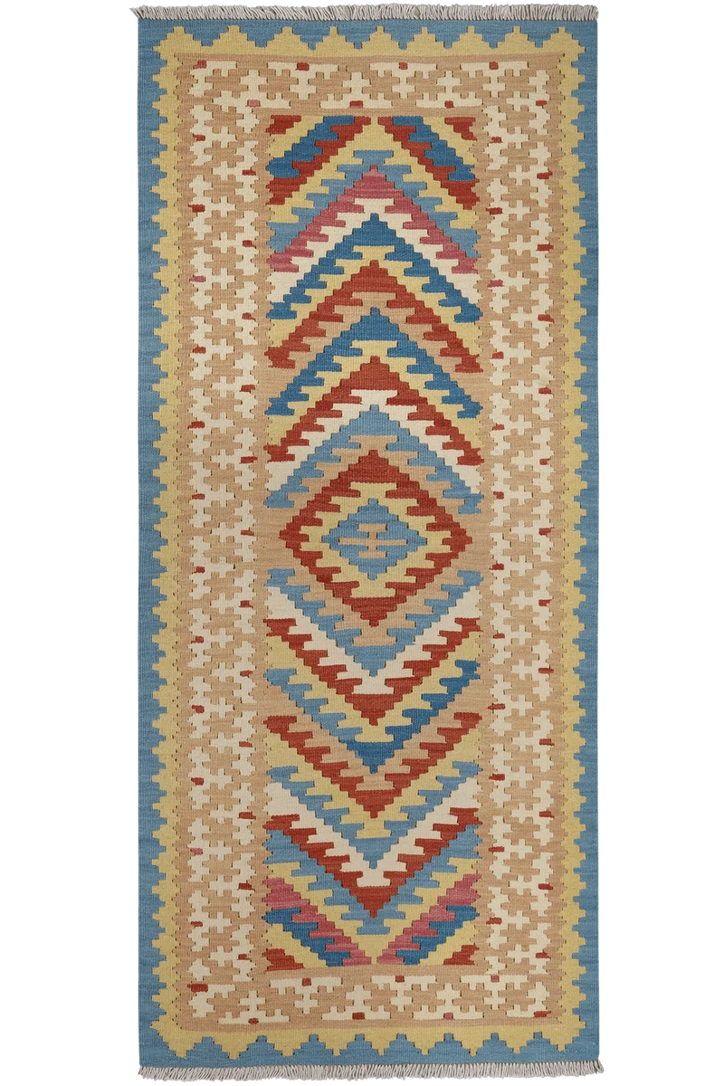 Kelim Gashgai · Handgewebt – Bunt, 195x85 cm