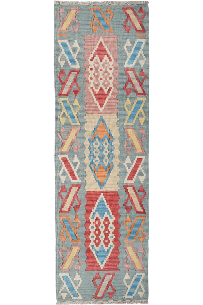 Kelim Gashgai · Handgewebt – Bunt, 196x62 cm