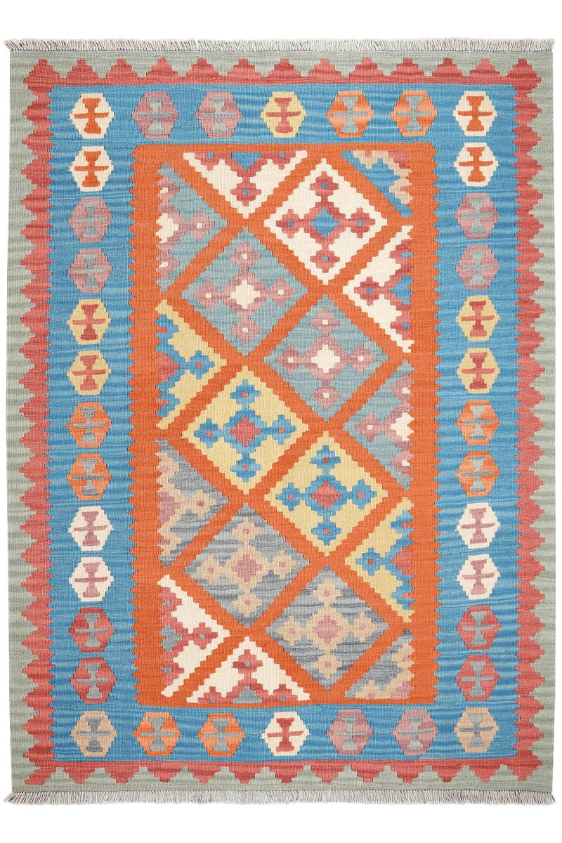 Kelim Gashgai · Handgewebt – Orange, 179x129 cm