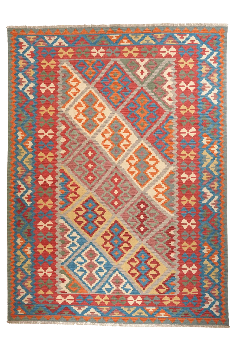 Kelim Gashgai · Handgewebt – Beige, 353x260 cm