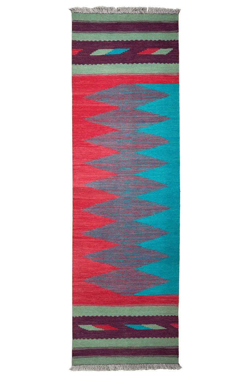 Kelim Gashgai · Handgewebt – Bunt, 215x65 cm