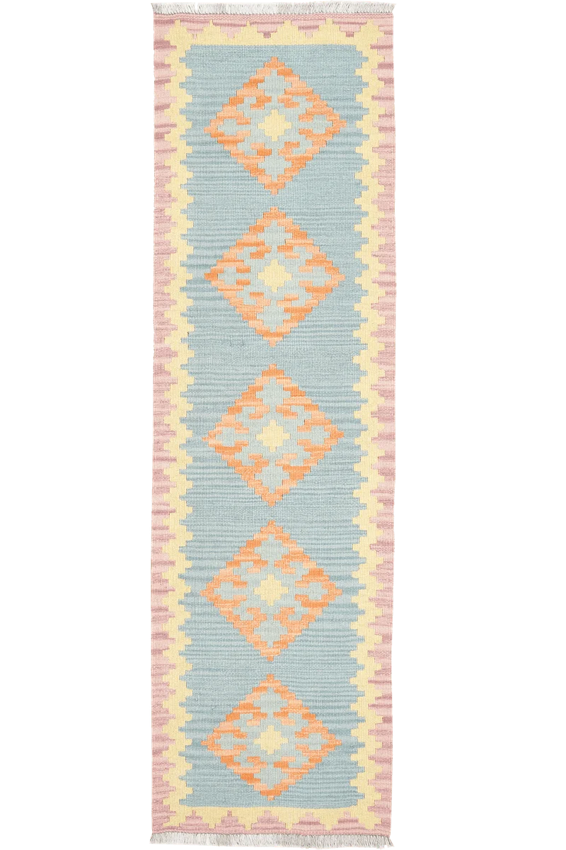 Kelim Gashgai · Handgewebt – Blau, 194x57 cm