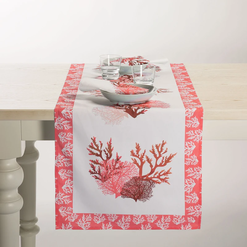 Runner tavola coralli Marinaro in Cotone